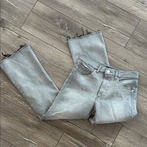 Gray Women's Express Cropped Flare Jeans